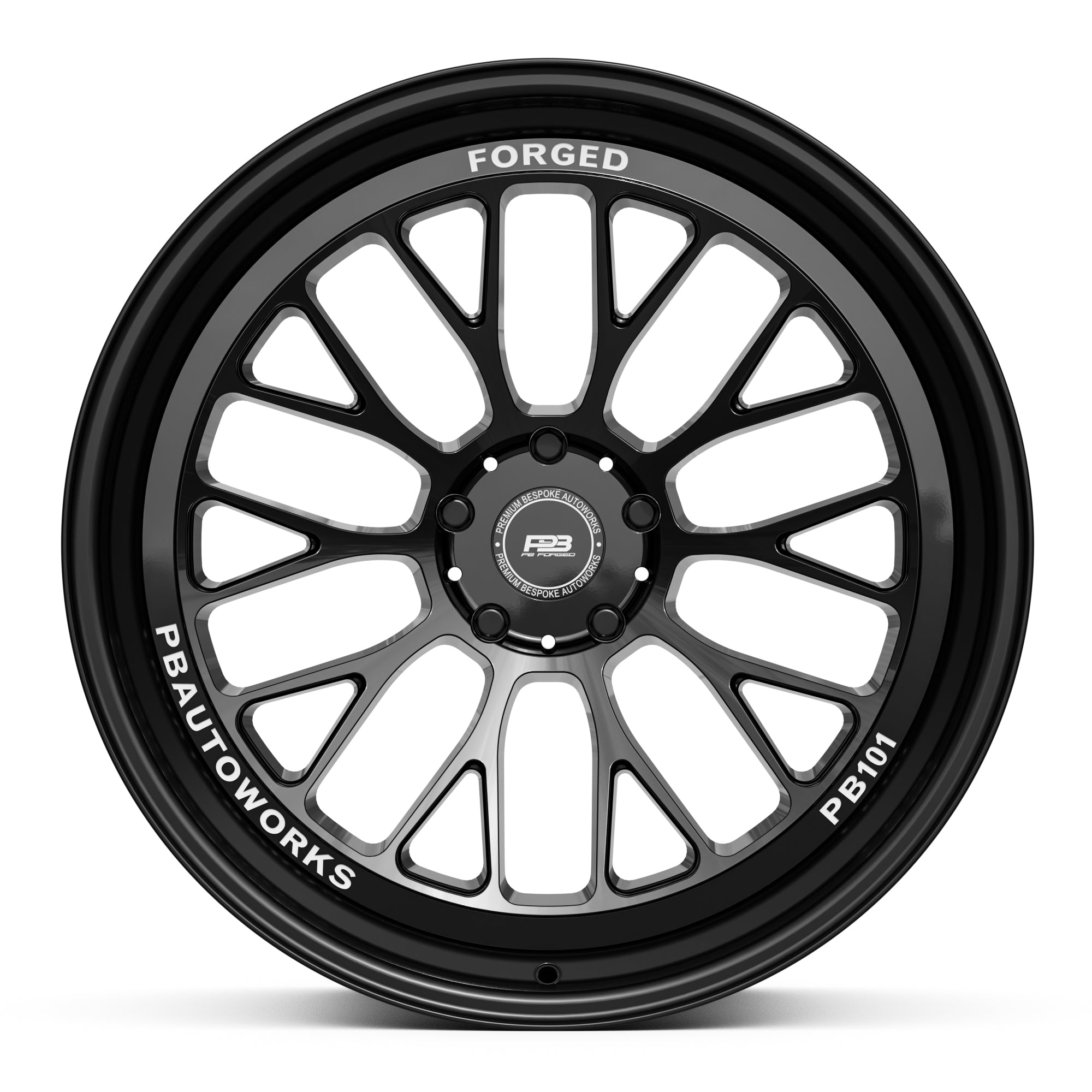 PB 101 forged wheel, 2-piece, 20"/21"/22", fits Nissan GTR R35, Porsche 911 992 Turbo S, VW Transporter, side profile