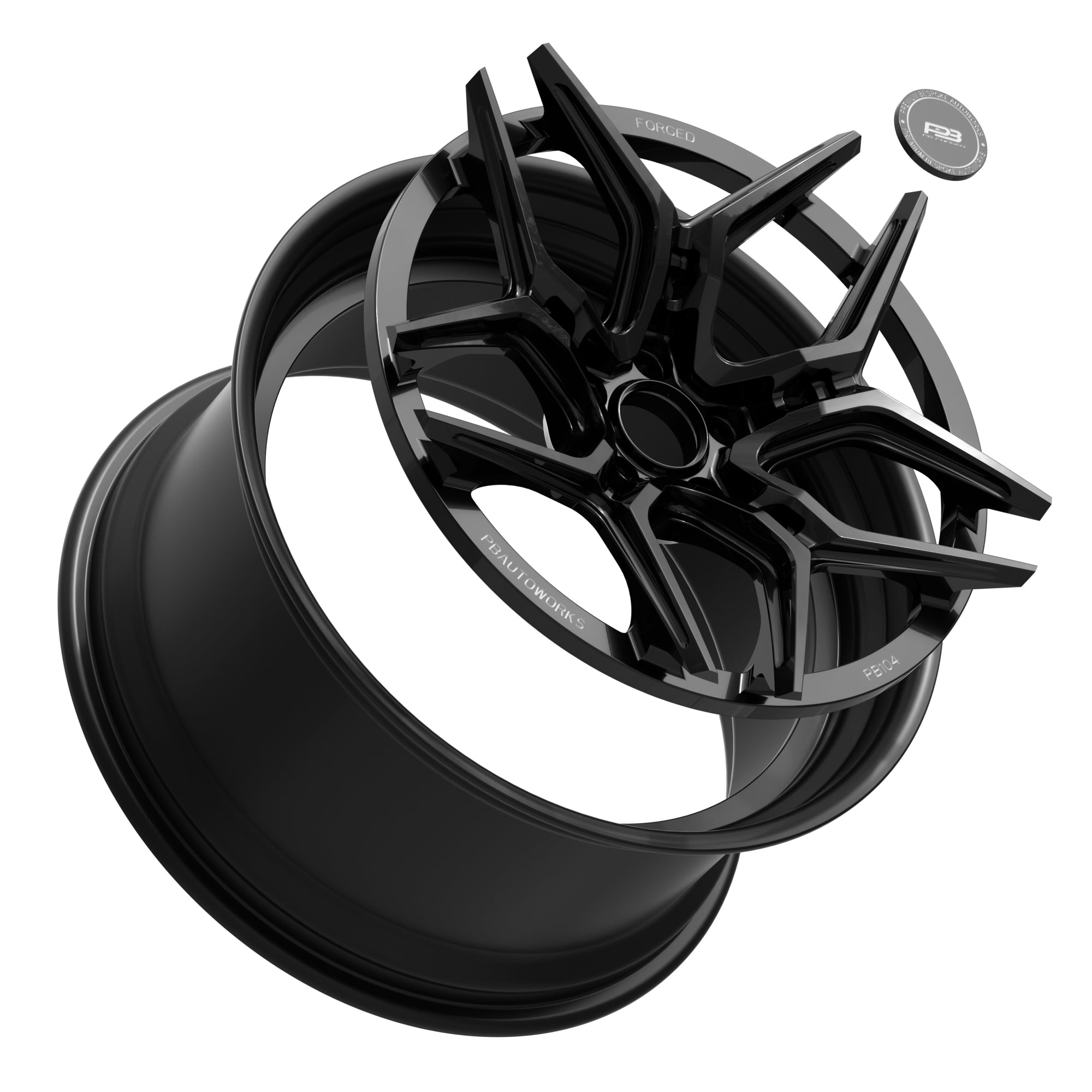 PB 401 forged wheel, 2-piece, expanded view