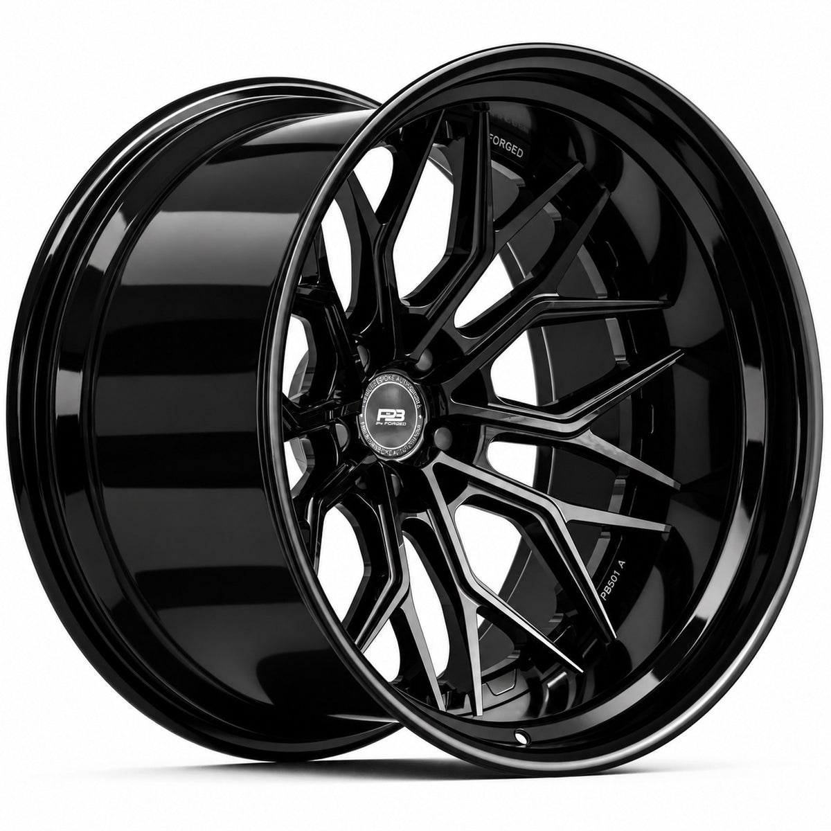 PB 501A forged wheel in gloss black