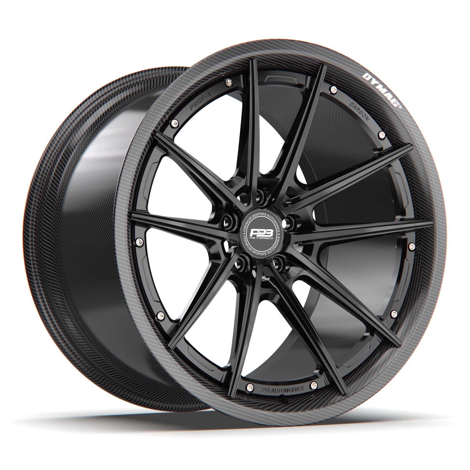 PBCF 1 forged wheel, carbon fibre 2-piece, 20"/21", fits Lamborghini Aventador SVJ