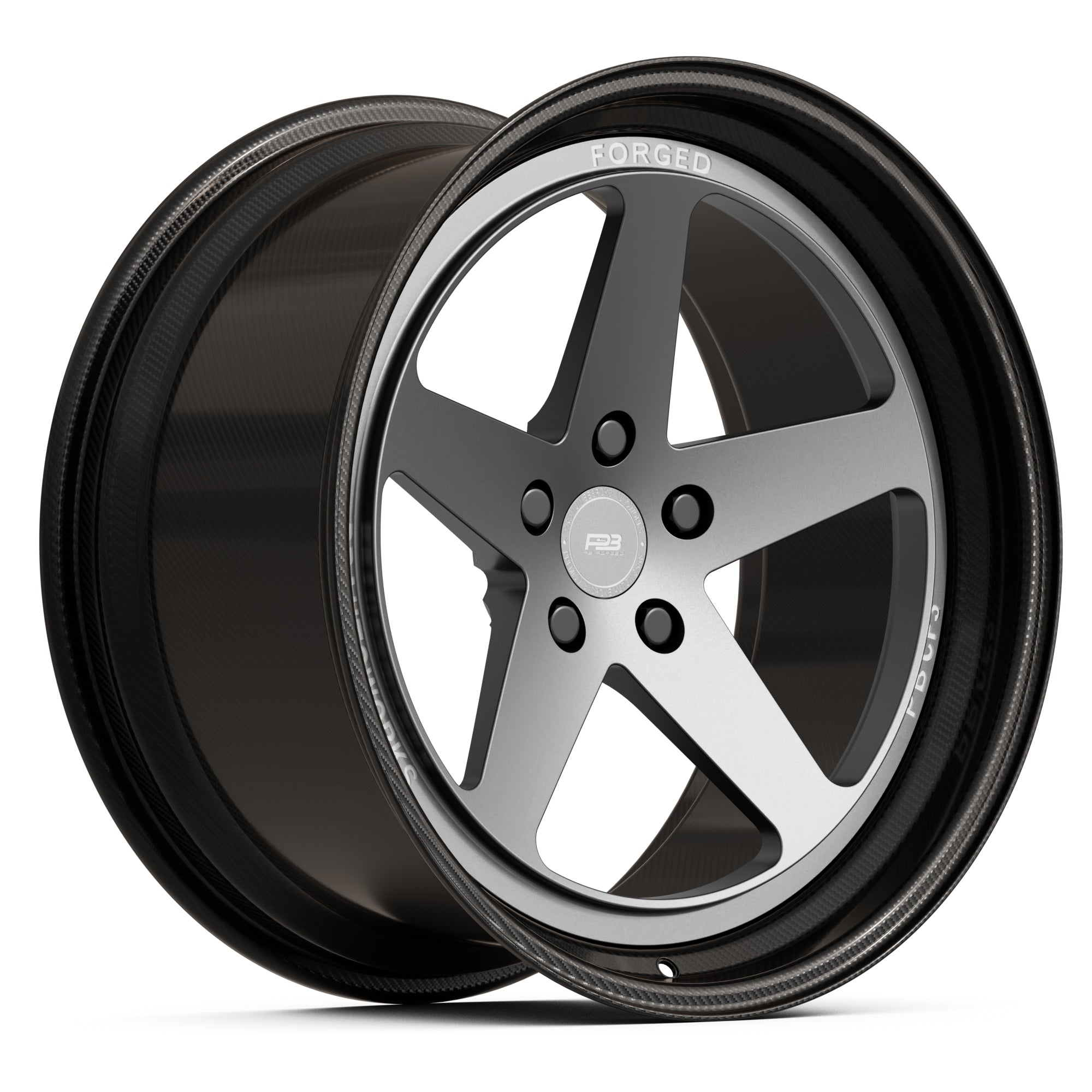 PBCF 3 forged wheel, carbon fibre 2-piece, front profile