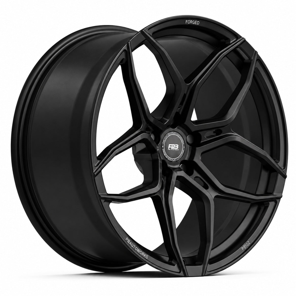 PB 102 forged wheel in satin black
