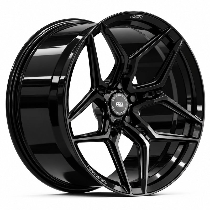 PB 104 forged wheel in gloss black