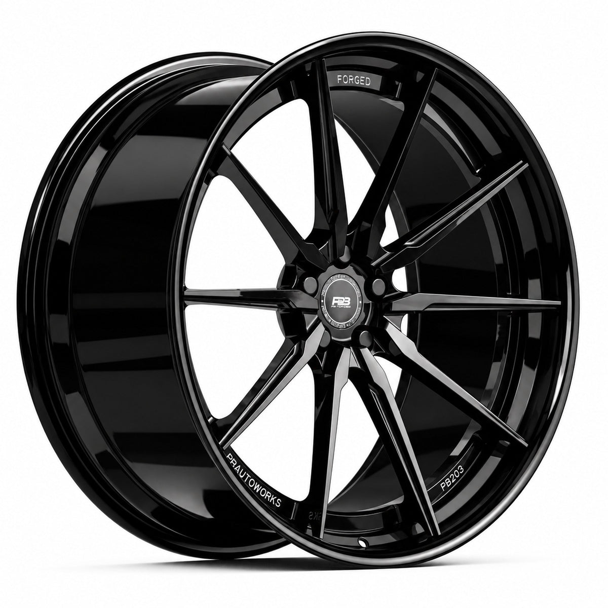 PB 203 forged wheel in gloss black