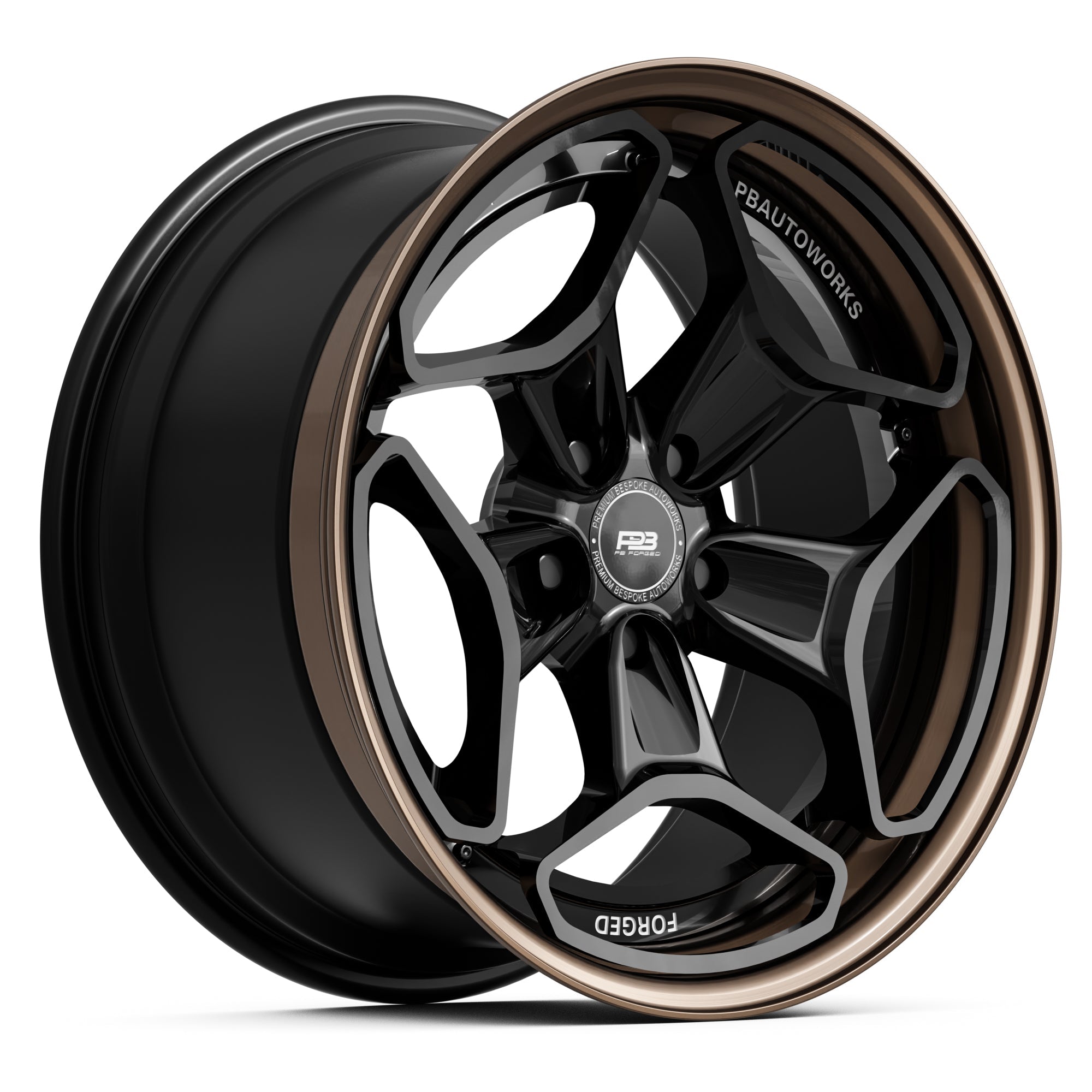PB RP-1 forged wheel, 3-piece, front profile