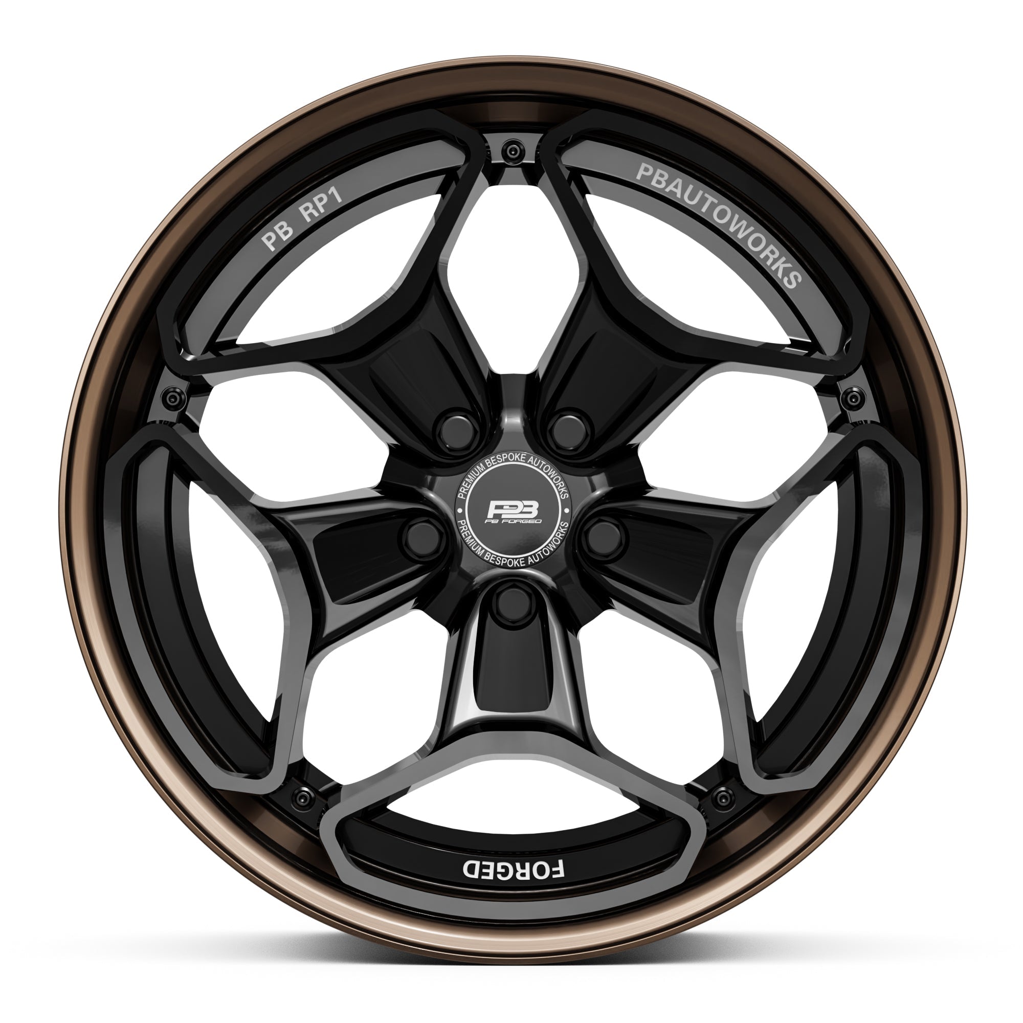 PB RP-1 forged wheel, 3-piece, side profile
