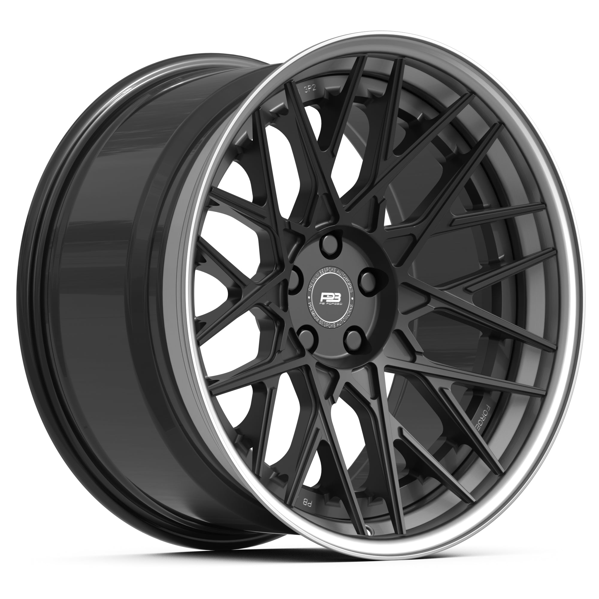 PBA 3P-2 forged wheel, 3-piece, front profile