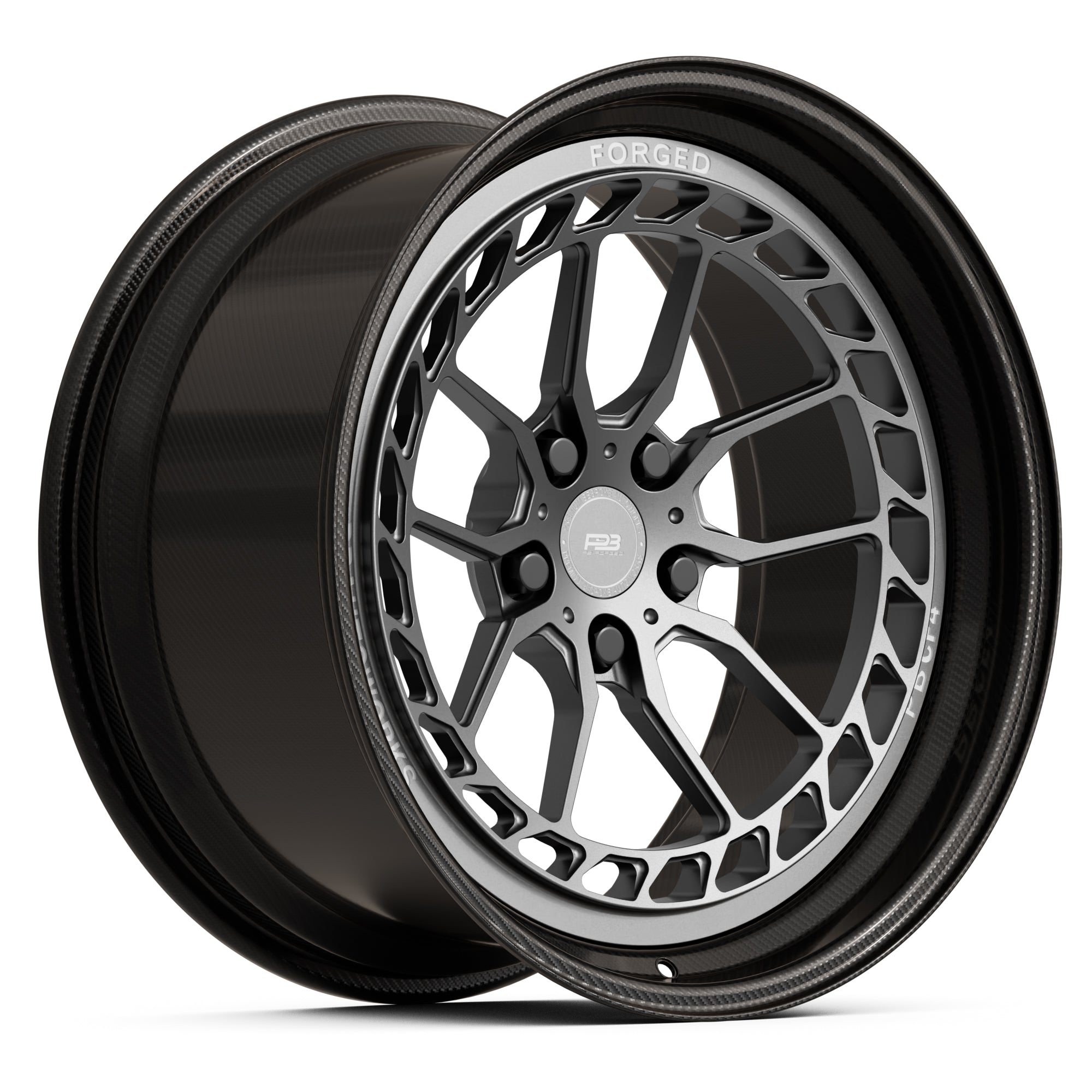 PBCF 4 forged wheel, carbon fibre 2-piece, front profile