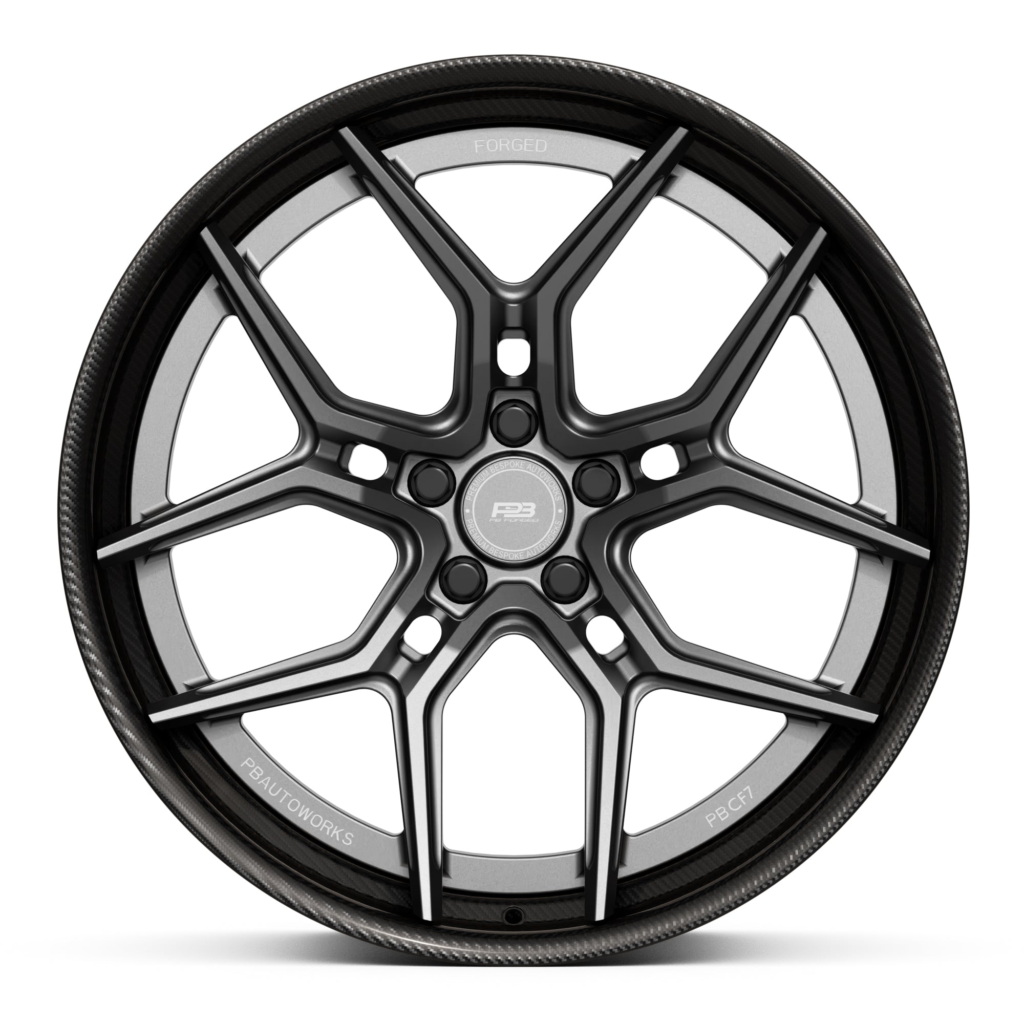 PBCF 7 forged wheel, carbon fibre 2-piece, tilt profile