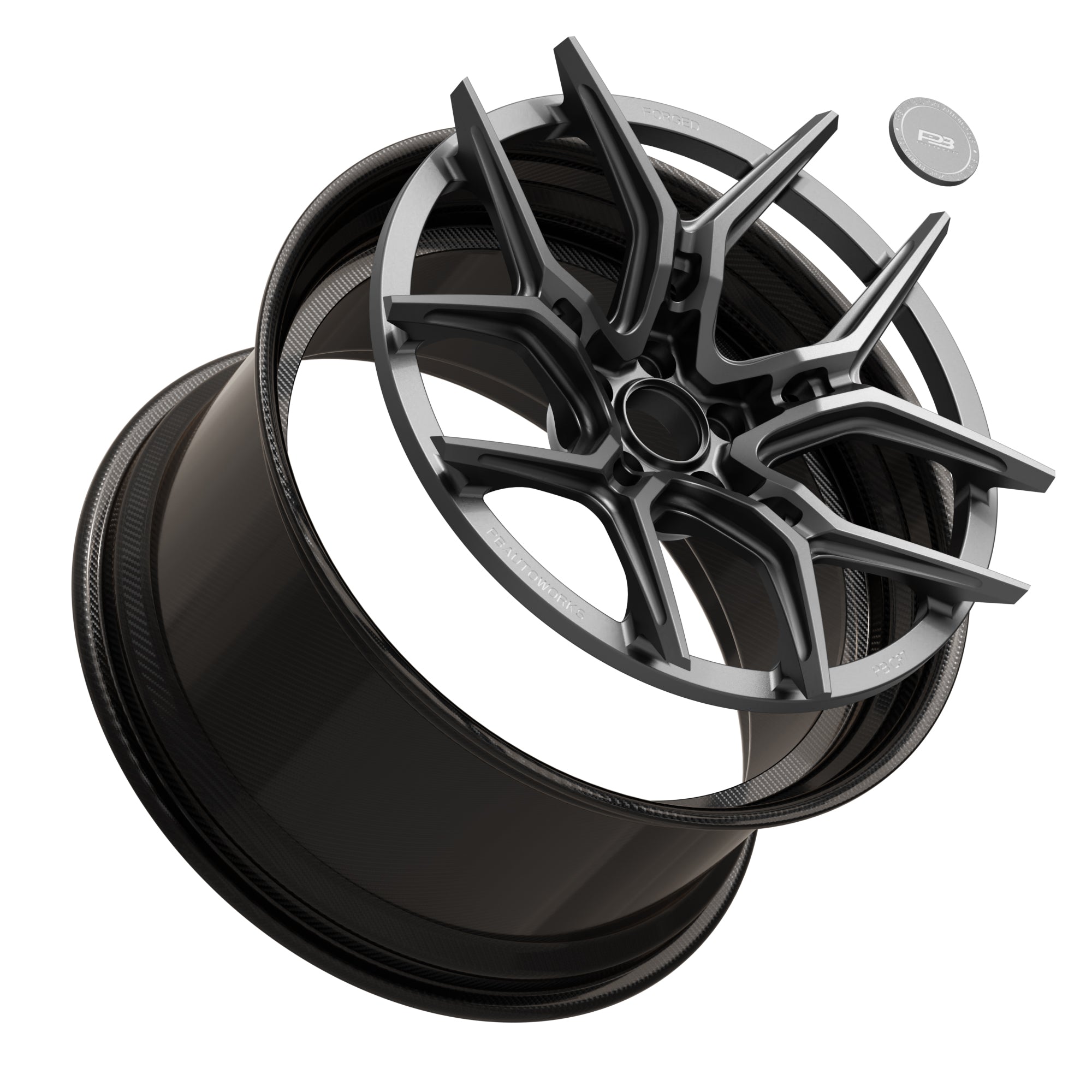 PBCF 7 forged wheel, carbon fibre 2-piece